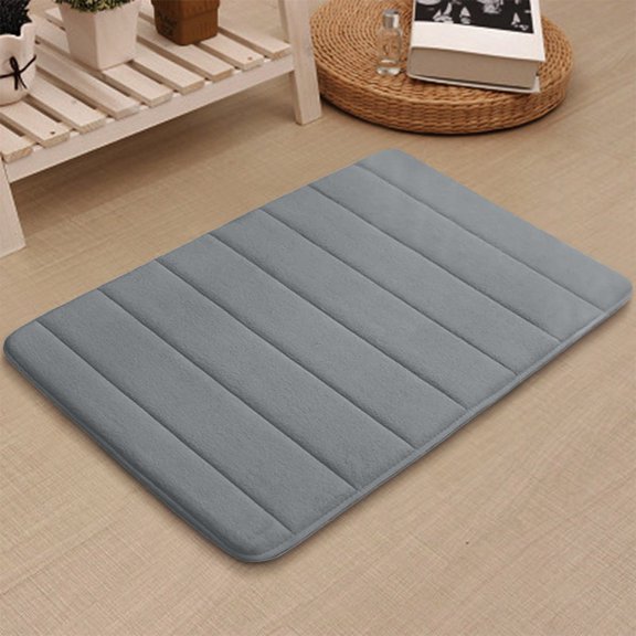 Yeciiwht Bathroom Rugs Striped Quilted Bath Floor Mat Super Absorbent Foot Mat Velvet Shower Mats Soft Striped Carpet for Bathroom Kitchen Bedroom Home Room Decor