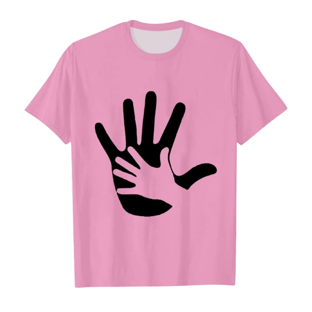 TZEWGL Hauts à Manches Courtes Imprimés Graphiques Roses Col Rond pour Enfants Vêtements pour Filles Garçons Taille 3-4T