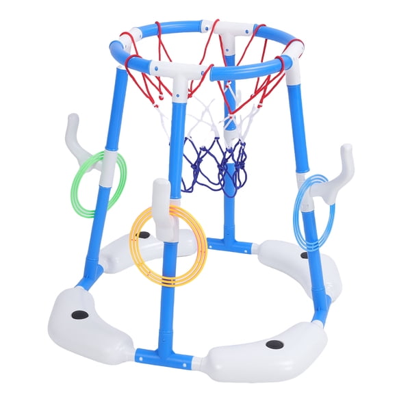 Pool Basketball Hoop, Easy To Assemble Floating Basketball Hoop Safe for Outdoor Blue