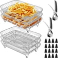 thumbnail image 1 of Efficient Cooking Stackable Stainless Steel Air Fryer Racks with Dehydrator for Home Kitchens and Restaurants Ideal for Enhanced Culinary Experience, 1 of 8