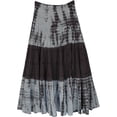 thumbnail image 1 of Women Retro Style Skirt Elastic Waist Tie-dyed Print Ruffled Long Skirt, 1 of 2