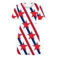 thumbnail image 4 of LNGOOR Robes d'Été de Jour de l'Indépendance pour les Femmes à Manches Courtes Étoiles Rayures Imprimées Casual Col Rond une-Ligne Mini Robe, 4 of 4