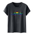 thumbnail image 3 of RKSTN T-Shirts Fierté Femmes T-Shirts Graphiques Arcs-en-Ciel T-Shirts LGBT T-Shirts Décontractés Col Rond Manches Courtes Hauts, 3 of 3