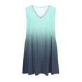 thumbnail image 4 of FAIWAD Womens Oversized Patchwork Dresses Summer Loose Gradient Sleeveless V Neck Pleated Mini Sundress, 4 of 6