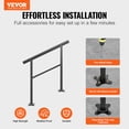 thumbnail image 2 of KFFKFF Outdoor Handrail 165lbs Load Handrail Outdoor Stairs Aluminum Stair Handrail 36 x 35" Outdoor Stair Railing Transitional Range from 0 to 50° Staircase Handrail Fits 2-3 Steps with Screw Kit, 2 of 9