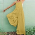 thumbnail image 1 of CEHVOM Womens Fashion Retro Rompers Suspender Solid Jumpsuit Cotton Pants, 1 of 6