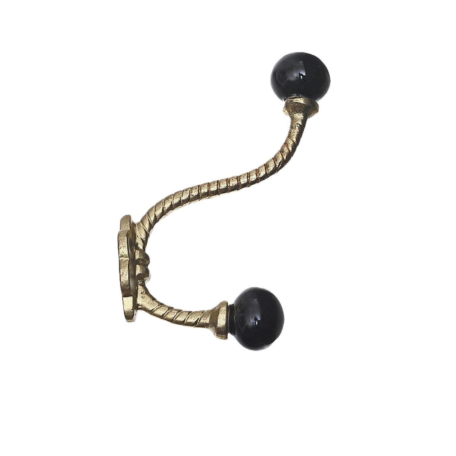 Crochet De Torsion En Fer Avec Bouton Noir En Céramique (Or) - Ensemble De 4