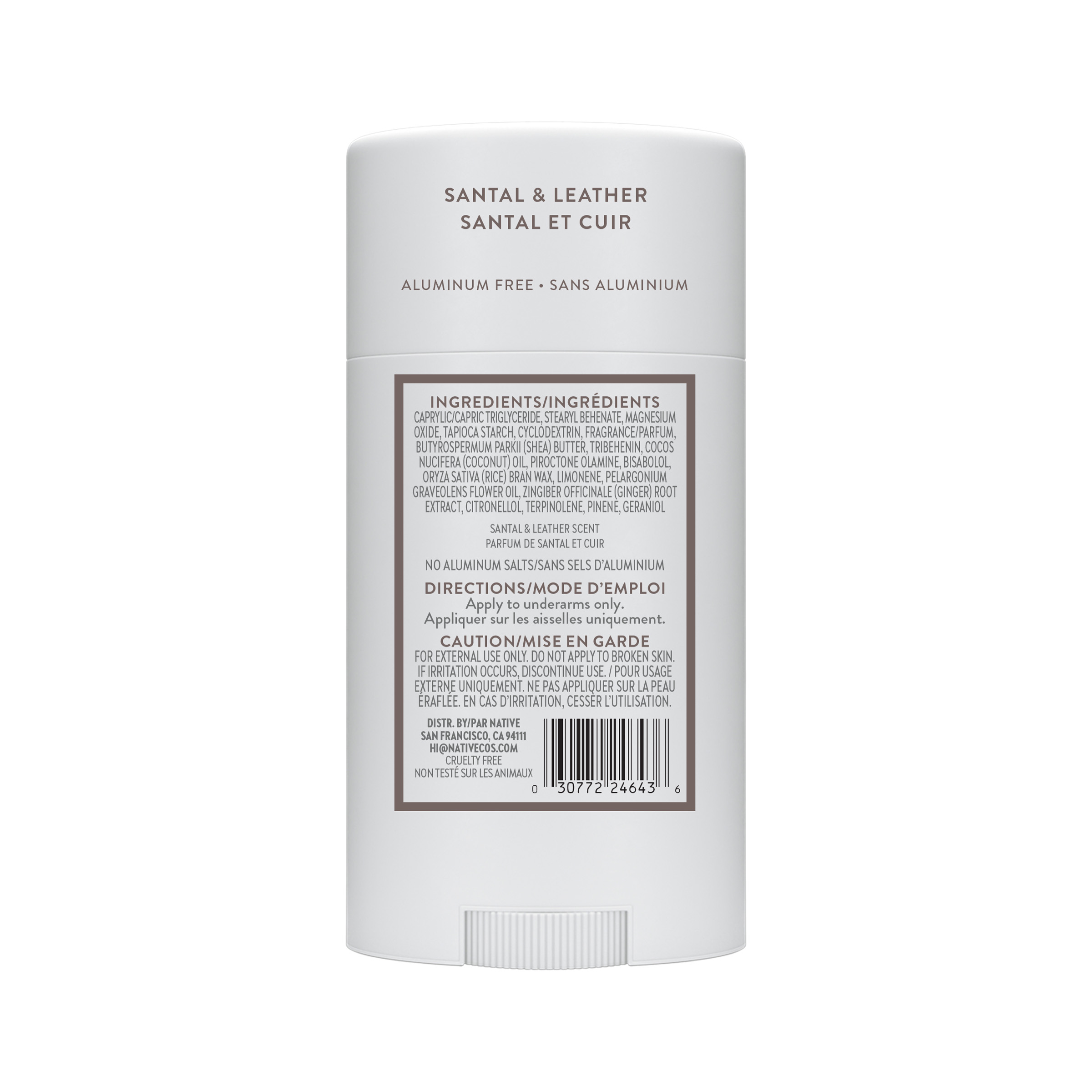 Native – Déodorant en bâton Santal et cuir – 75 g