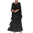 thumbnail image 1 of Robes d'Été Grande Taille pour Femmes 2024 Manches Courtes Col Rond Décontracté Imprimé Économisez jusqu'à 65 %!, 1 of 6