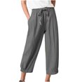 thumbnail image 2 of RKSTN Womens Pants Casual Loose Solid Color Pockets Elastic Waist Comfortable Ankle-Length Pants Loose Comfortable Pants, 2 of 5