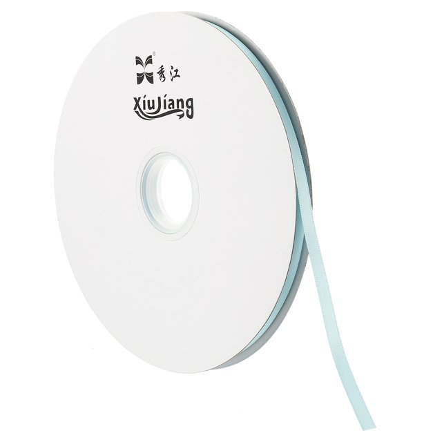 Unique Bargains 0.28' x 100 Yards Double Face Decorate Crafts Roll Satin Ribbon Light Blue