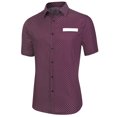 thumbnail image 3 of INSPIRE CHIC Men's Summer Printed Contrast Pocket Short Sleeve Button Down Shirt, 3 of 6