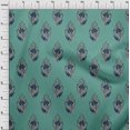 thumbnail image 3 of oneOone Viscose Jersey Fabric Leaves & Floral Block Printed Craft Fabric BTY 60 Inch Wide, 3 of 6