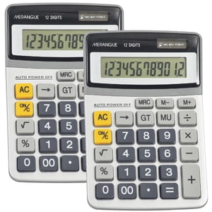 Merangue Norme 12-Digit Calculatrice de bureau, paquet de 2