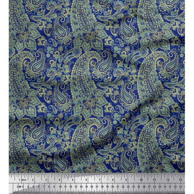 Soimoi Rayon Fabric Artistic Paisley Print Fabric by Yard 42 Inch Wide