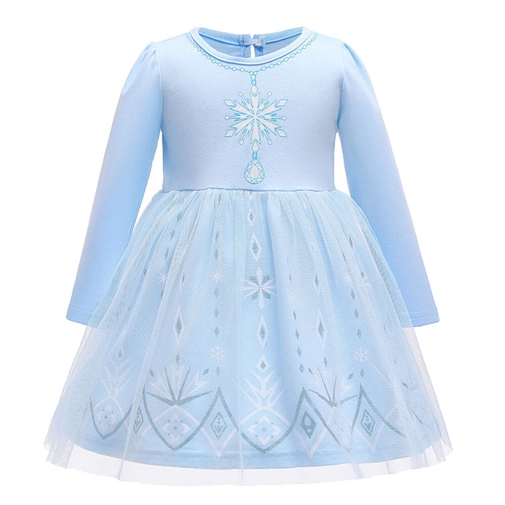 Robe de Princesse à Manches Longues pour Bébé Fille, Robe de Fête 12 m-5 T