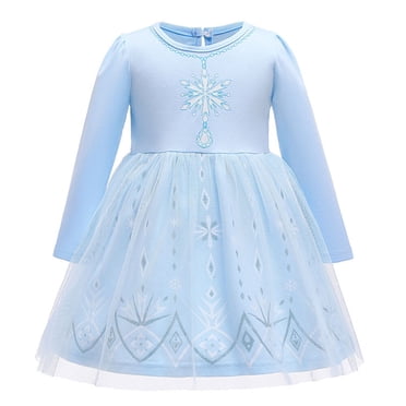 Robe de Princesse à Manches Longues pour Bébé Fille, Robe de Fête 12 m-5 T