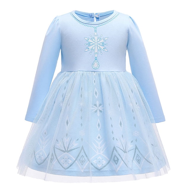 Robe de Princesse à Manches Longues pour Bébé Fille, Robe de Fête 12 m-5 T
