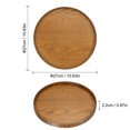 thumbnail image 2 of Unique Bargains 11' Round Wood Serving Tray Decorative Platter Home Kitchen Candle, Brown, 2 of 6