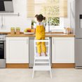 thumbnail image 2 of Costway Kids Kitchen Step Stool Kids Standing Tower with Safety Rails White, 2 of 9