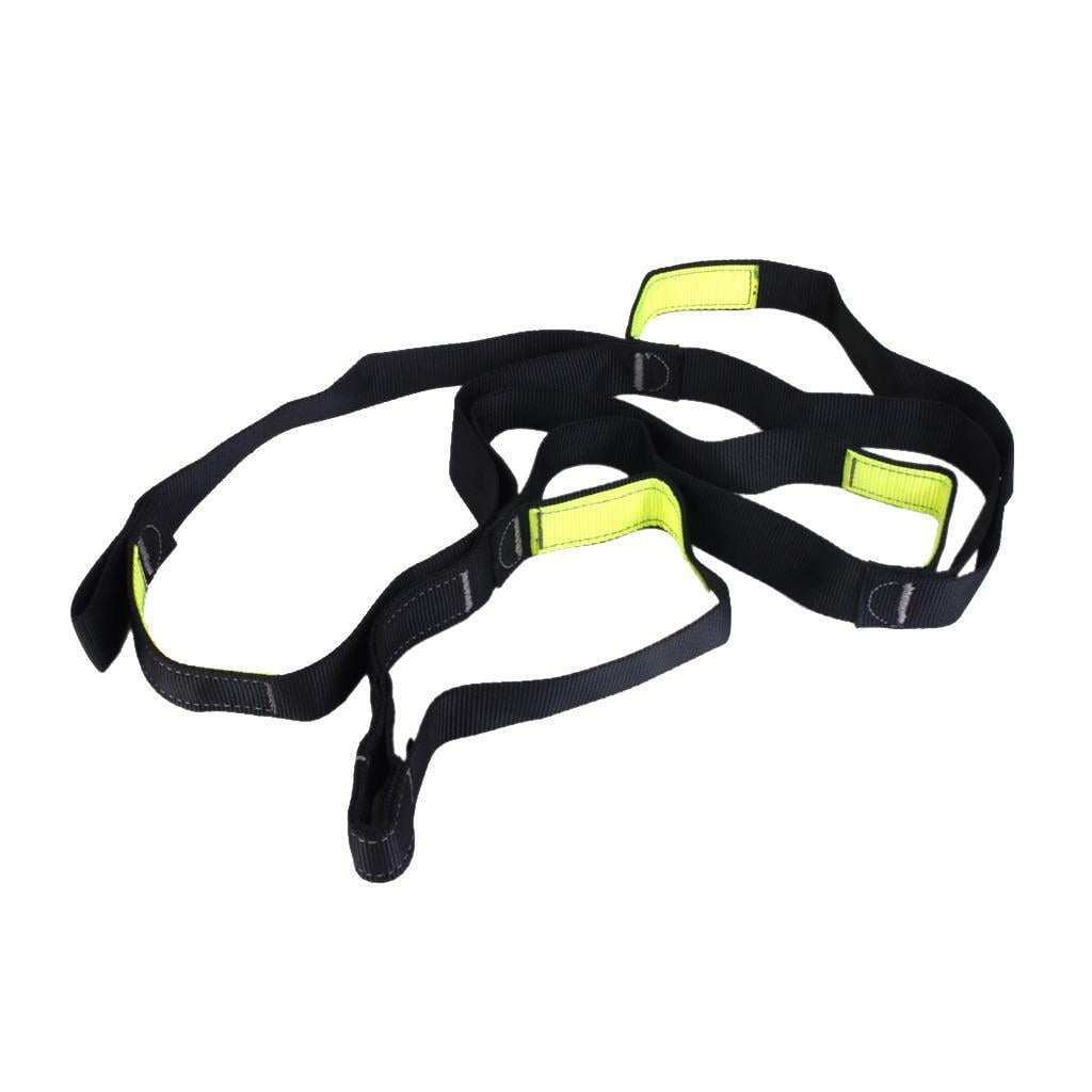 VONKY 4-Step Etrier Webbing Ladder Hanging Rope Black Caving for Climbing Rescue