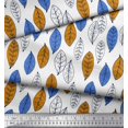 thumbnail image 3 of Soimoi Poly Georgette Fabric Leaves Block Print Fabric by Yard 52 Inch Wide, 3 of 5