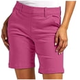 thumbnail image 2 of Shorts pour Femmes Liquidation Grande Taille Shorts en Sergé Extensible pour Femmes Taille Fine à Enfiler Coupe Régulière Shorts de Randonnée Été Décontractés avec Poches en Liquidation, 2 of 9