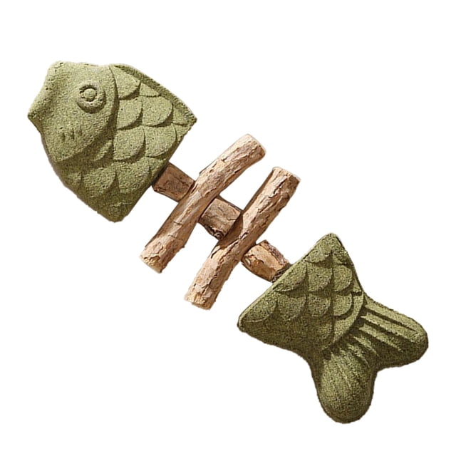 Cat Fish Bone Toy - Wood, Scented, Teeth Cleaning, Durable, 3 Types (Mixed/Fruit), Reduces Stress, For Cats