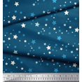 thumbnail image 2 of Soimoi Blue Rayon Crepe Fabric Stars Star Print Sewing Fabric Yard 46 Inch Wide, 2 of 3