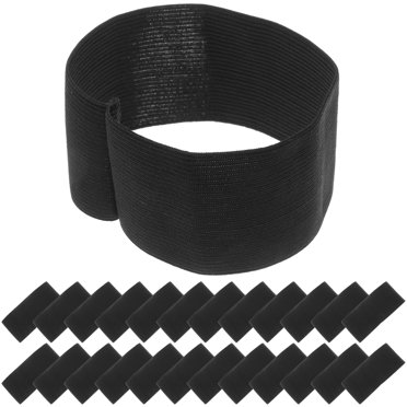 SHISUYAN 25 Pcs Brassards Commémoratifs Noirs pour Funérailles Brassards de Football Élastiques