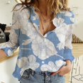 thumbnail image 2 of Pompotops Femmes Mode Imprimé Décontracté Manches Longues T-shirt Blouse en Lin Hauts Liquidation, 2 of 5