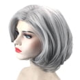 thumbnail image 3 of Baohd Perruques pour Femmes Postiches Bouclés Perruque Cosplay avec Perruques en Filet Rose Argent 35cm, 3 of 8