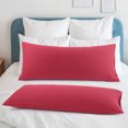 thumbnail image 2 of PiccoCasa 2Pcs Body Pillowcases Microfiber Pillow Covers, Standard Burgundy, 2 of 9