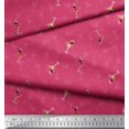 thumbnail image 3 of Soimoi Pink Modal Satin Fabric Glass,Straw & Drinks Summer Designs Printed Fabric 1 Yard 42 Inch Wide, 3 of 3