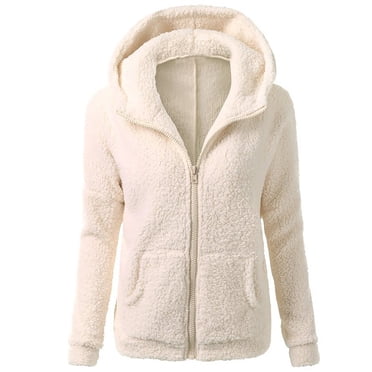 Meichang Winter Jackets for Women 2023 Winter Fashion Fuzzy Zip up Hoodies Jackets Long Sleeve Sherpa Jackets Coats with Pockets