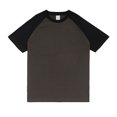 thumbnail image 1 of Ediodpoh Men’s Raglan Contrast T Shirt 230g Solid Color Retro Heavy Shoulder T Shirt Pure Cotton Matching Color Loose Short Sleeve Tops for Men Trendy BK3 XL, 1 of 4