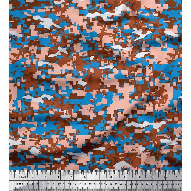 Soimoi Poly Georgette Fabric Two Tone Camouflage Fabric Prints By Yard 42 Inch Wide