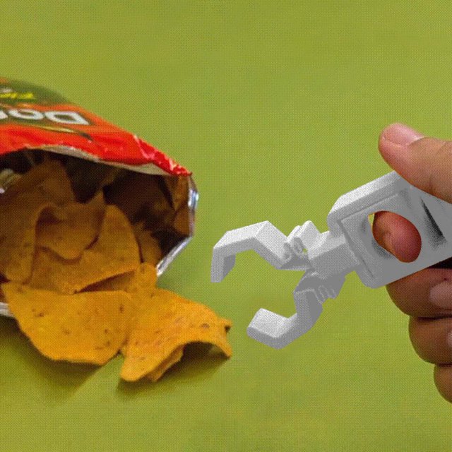TIELUTT Micro Robotic Arm Snack Clip Non Hand Snack Clip Playing Games Eating Potato Chips Clips for Chip Bags Stainless Steel Chip Clips Hedgehog Paper Clips Small S Clip Air Tight Bags for Food