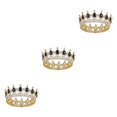 thumbnail image 2 of ZheElen Alloy Durable And Non-deforming Rhinestone For Wedding Or Cosplay Family Wedding Hair Crown Gold  + black 3Set, 2 of 6
