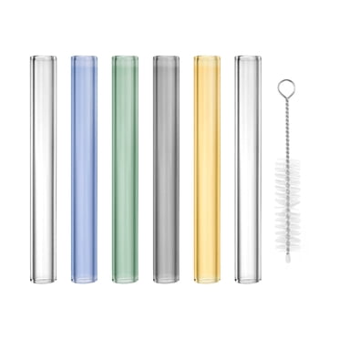 Uxcell 4 inch Borosilicate Glass Tubes 6 Pcs 0.47'' OD 0.08'' Thick Glass Blowing Tubes Straight Pipe Multicolor