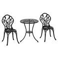 thumbnail image 1 of Outsunny 3 Pieces Patio Bistro Set for Balcony, Black, 1 of 10
