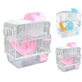 thumbnail image 2 of Plastic Hamster Cage Set 2-Tier Portable Hamster Carrier Plastic Hamster Habitat, 2 of 10