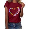 thumbnail image 1 of SMihono Hauts pour Femmes Été Chic Décontracté Femmes Décontracté Impression de Lettres Manches Courtes Col Rond T-Shirt Ample Blouse Hauts Grande Taille T-Shirt, 1 of 6