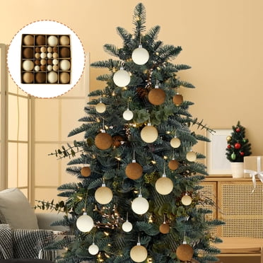 Czzoypi Christmas Ball Ornaments Christmas Balls 44 Pcs Velvet Christmas Balls Flocked Christmas Tree Ball Ornaments Plastic Balls Xmas Decorative Hanging Ornaments Christmas Tree Decoration