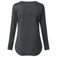 thumbnail image 4 of CHUANK Chemise Longue Cache-Ventre Fluide à Col Rond Unie à Manches Longues Hauts Grande Taille pour Femmes Chic Tunique Confortable à Porter avec des Leggings Bleu TTG, 4 of 7