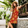 thumbnail image 2 of Xecao Noël avec Flocons de Neige Dorés pour Robes d'Été pour Femmes Robes Décontractées de Plage Cache-Maillots Robe T-Shirt Sans Manches Évasée avec Poches, 2 of 7