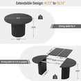 thumbnail image 4 of Weselon 78" Extendable Dining Table for 6-8, Modern Oval Kitchen Table with Roman Column Table Leg, Large Oval Solid Wood Table, Dining Room Table,Black, 4 of 9