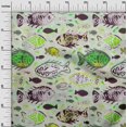 thumbnail image 3 of oneOone Silk Tabby Lime Fabric Asian Block Fish Craft Projects Decor Fabric Printed By The Yard 42 Inch Wide, 3 of 4