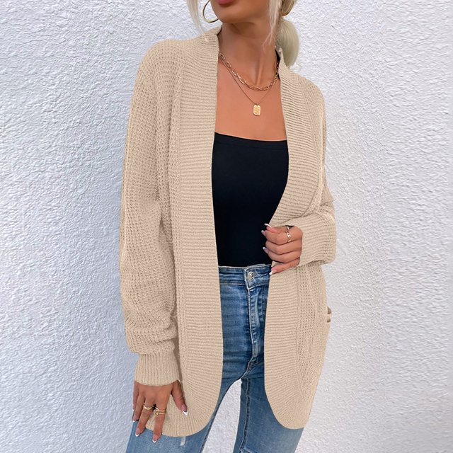 LOVZFMLL Cardigan for Women's Cardigan Color Coarse Knit Loose Oversized Knitwear