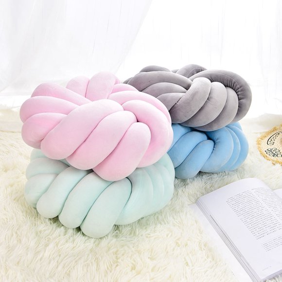 YAOMOBB Handmade Throw Pillows Breathable Knot Pillow Ball Round Handmade Throw Pillows with Braided Design